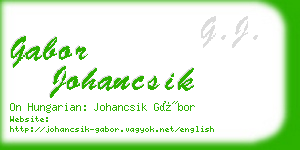 gabor johancsik business card